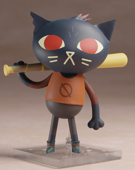 Mae from &quot;Night in the Woods&quot; as a 3D rendered Nendoroid figure