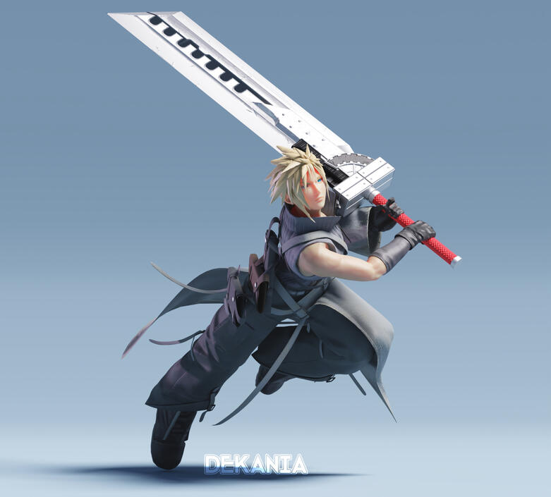 Cloud Strife from Final Fantasy VII rendered by me