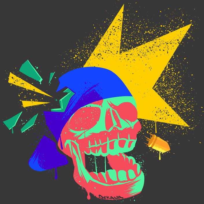 "HEADSHOT" graffiti styled art