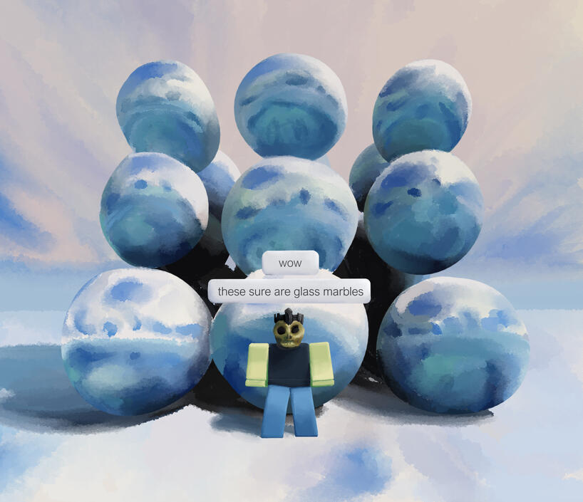 Painting based off a screenshot from Roblox